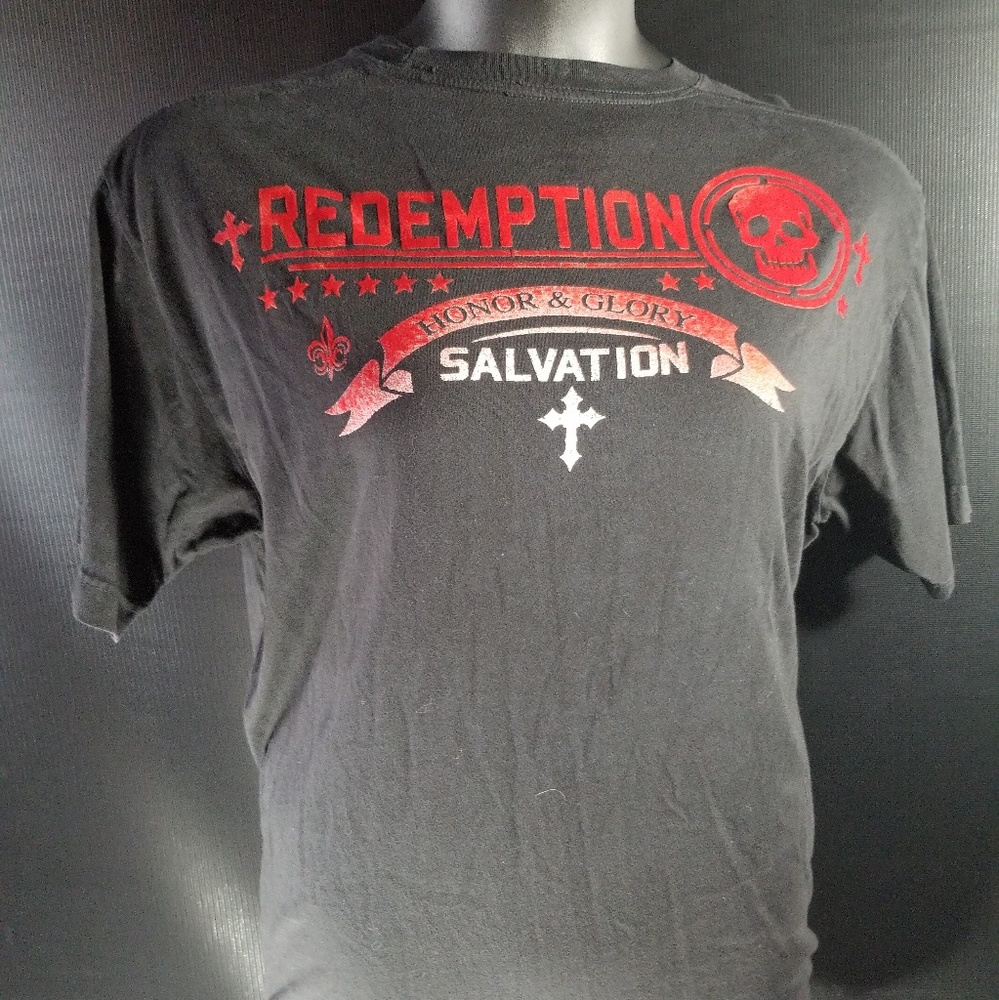 OAKLAND by AFFLICTION Mens T-Shirt REDEMPTION Skul